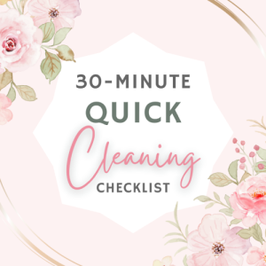 30 minute Quick Cleaning Schedule