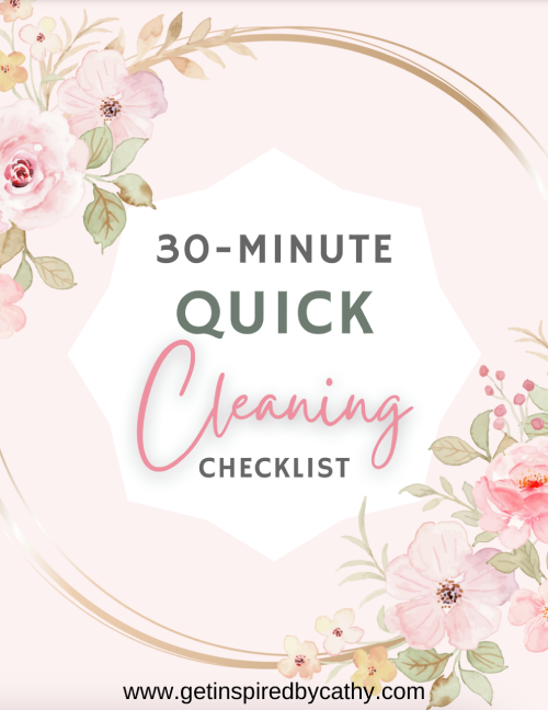 30 minute Quick Cleaning Schedule